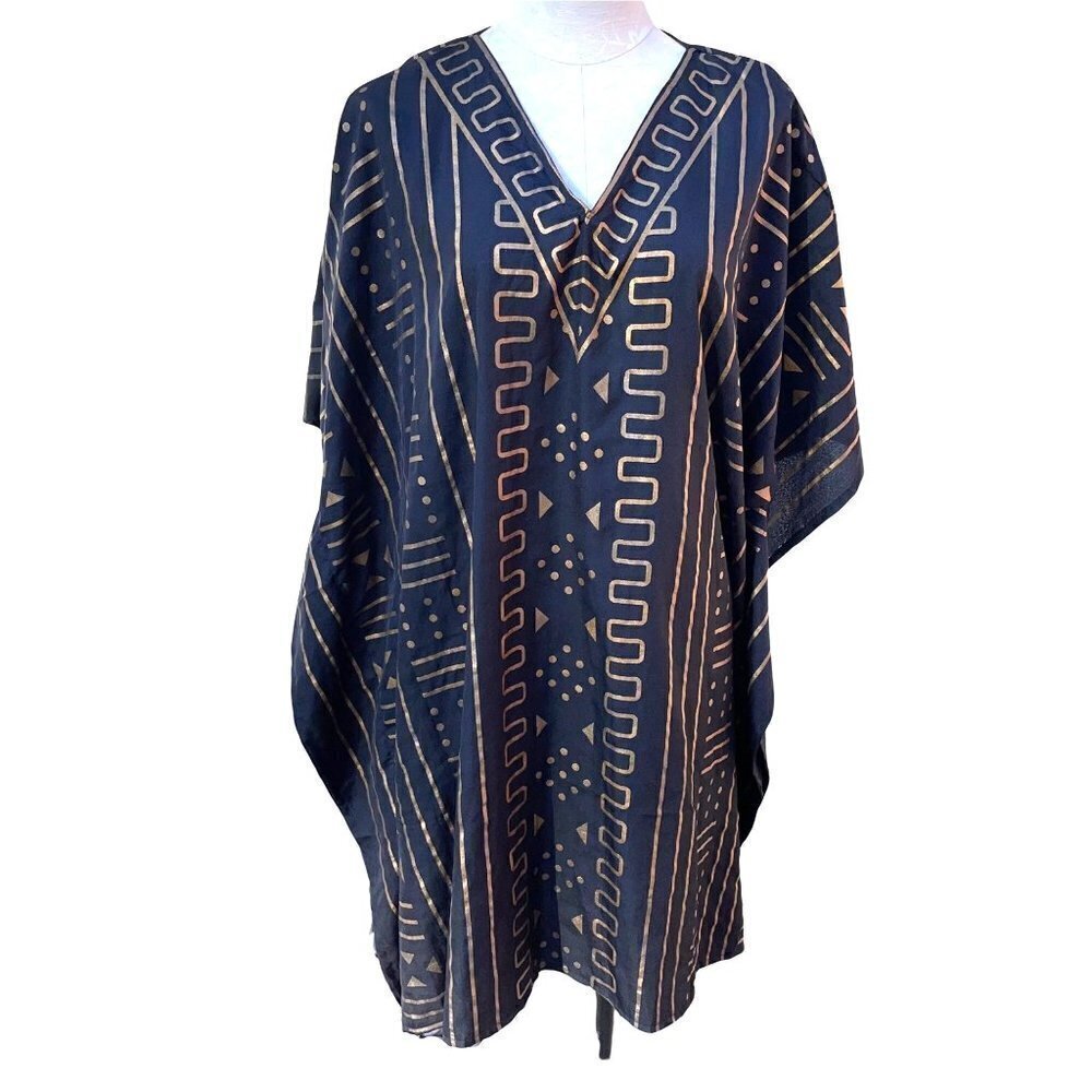 Styled By Saybury Kaftan Womens One Size OSFM Vintage Polyester Black New NWT